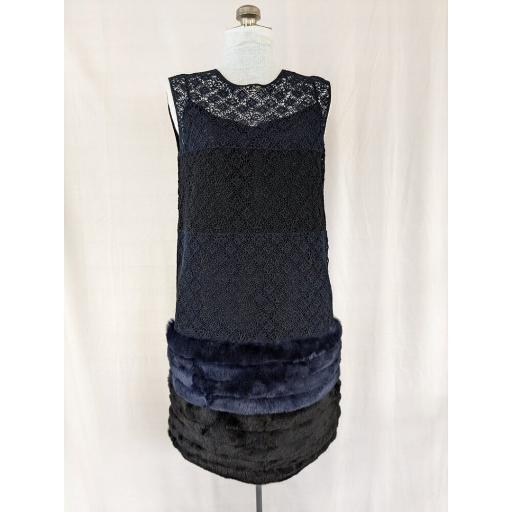 Louis Vuitton Lace and Rabbit Fur Dress